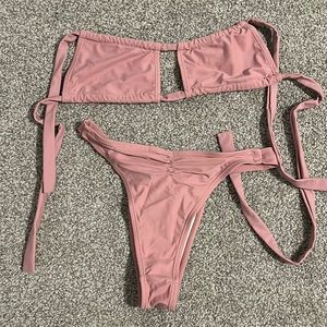 Pink high waisted bikini